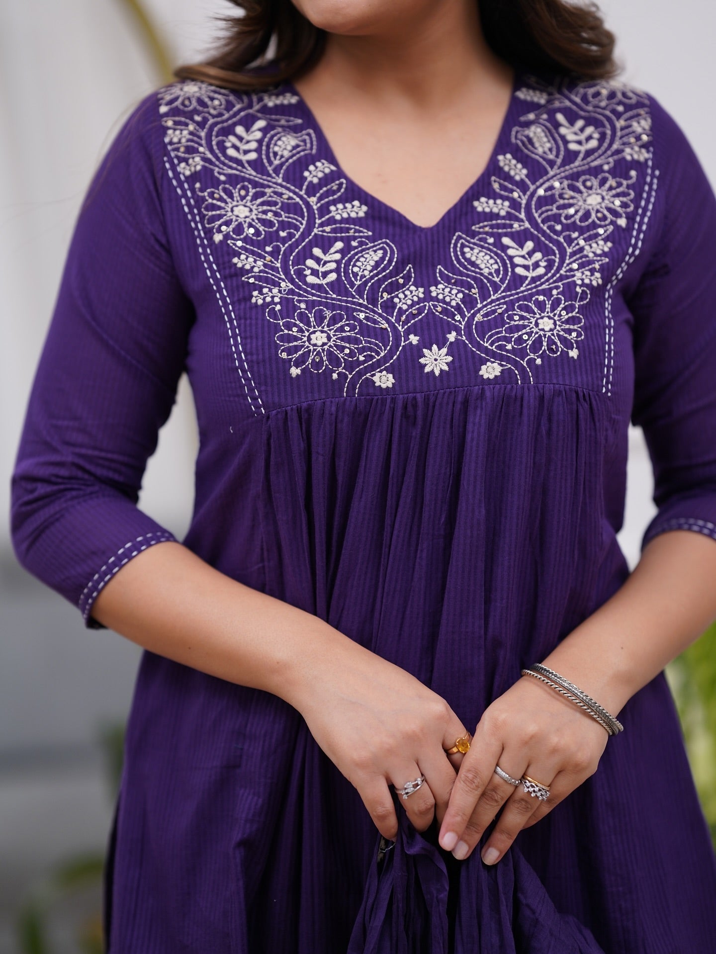 Women's Embroidered Kurta with pant and Dupatta set