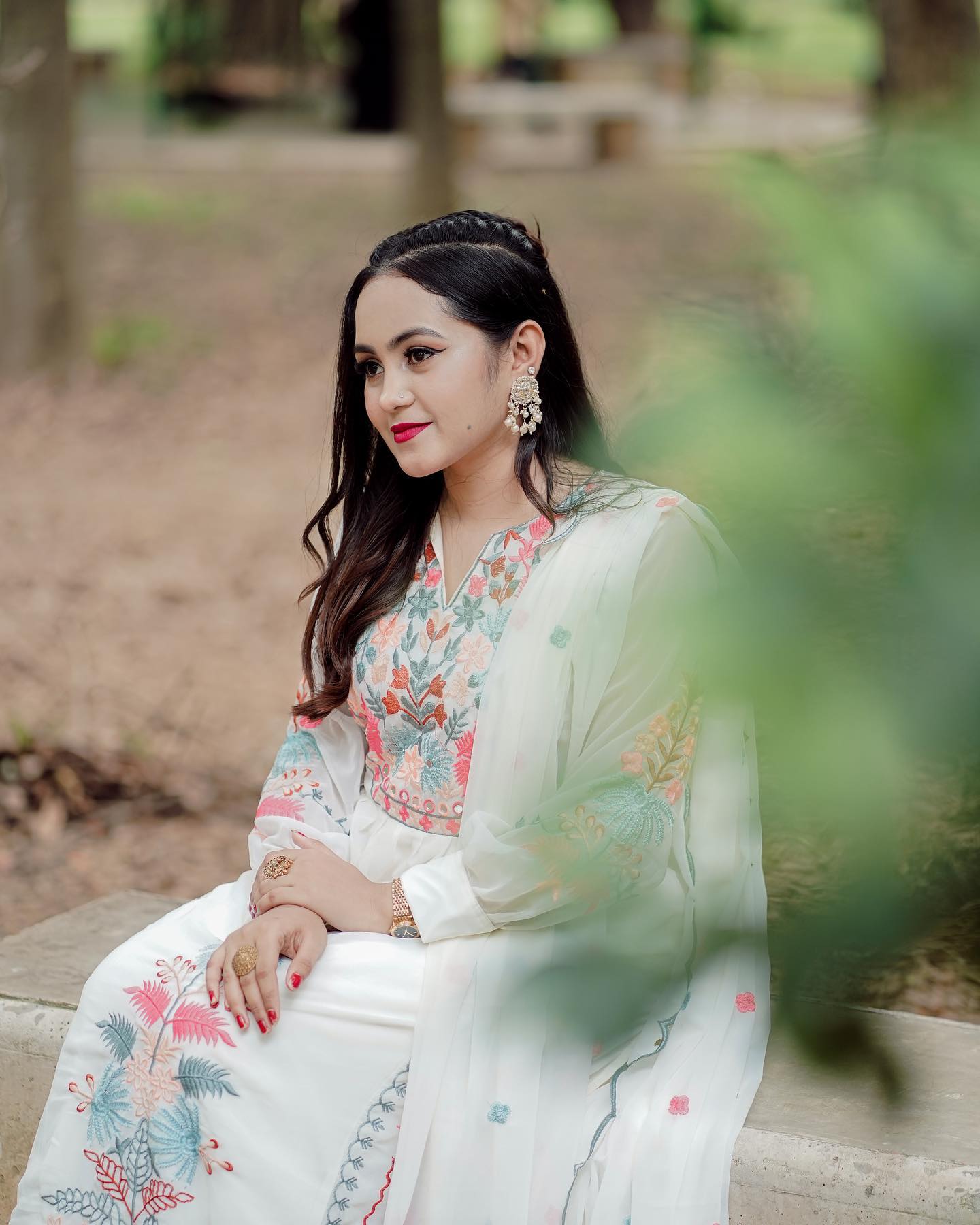 Women's Georgette White & Black Straight Kurta Plazzo Set with Dupatta