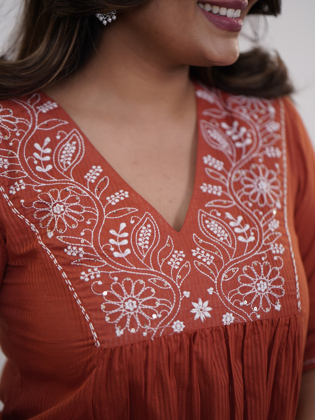 Women's Embroidered Kurta with pant and Dupatta set