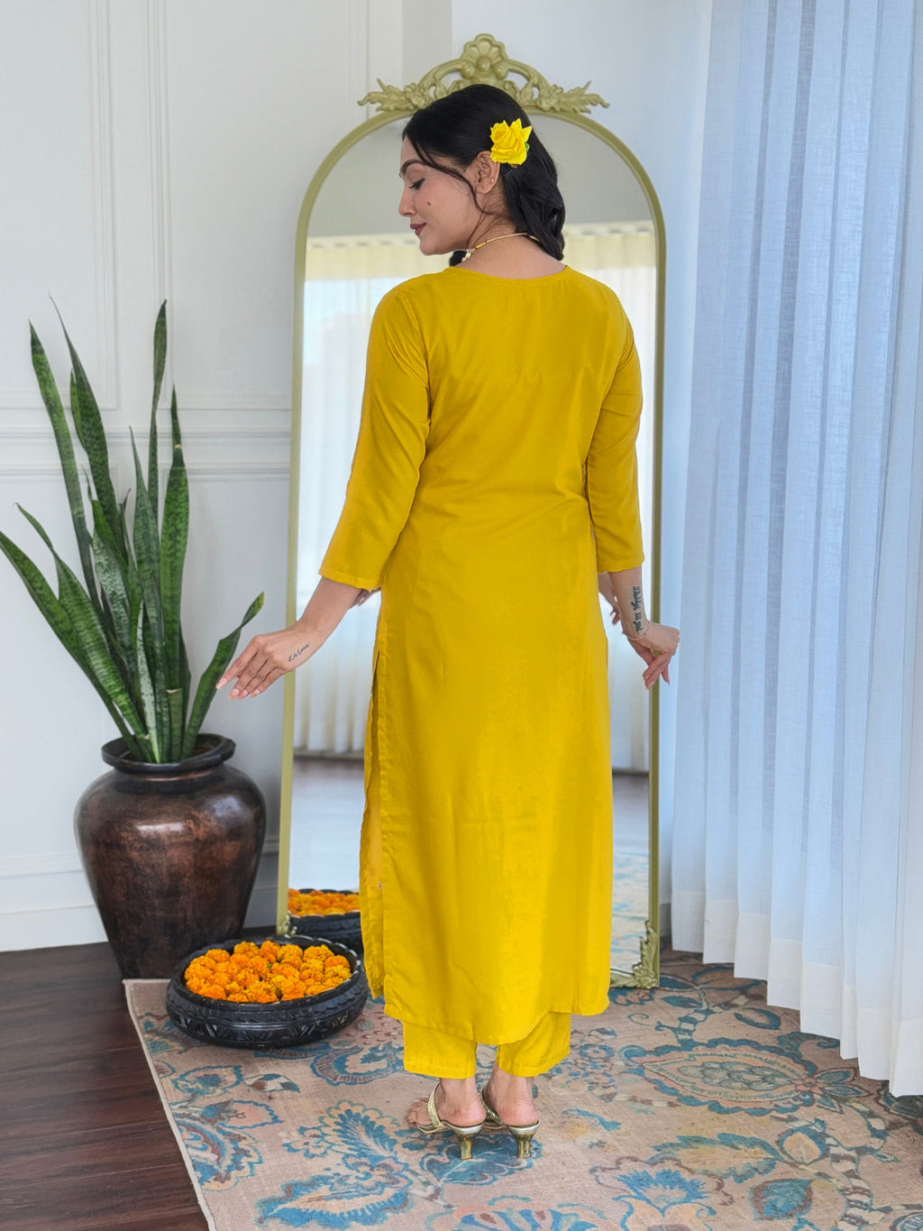 Women's Rayon Embroidered Straight Kurta with Rayon Pant And Taby Laced Dupatta Sets