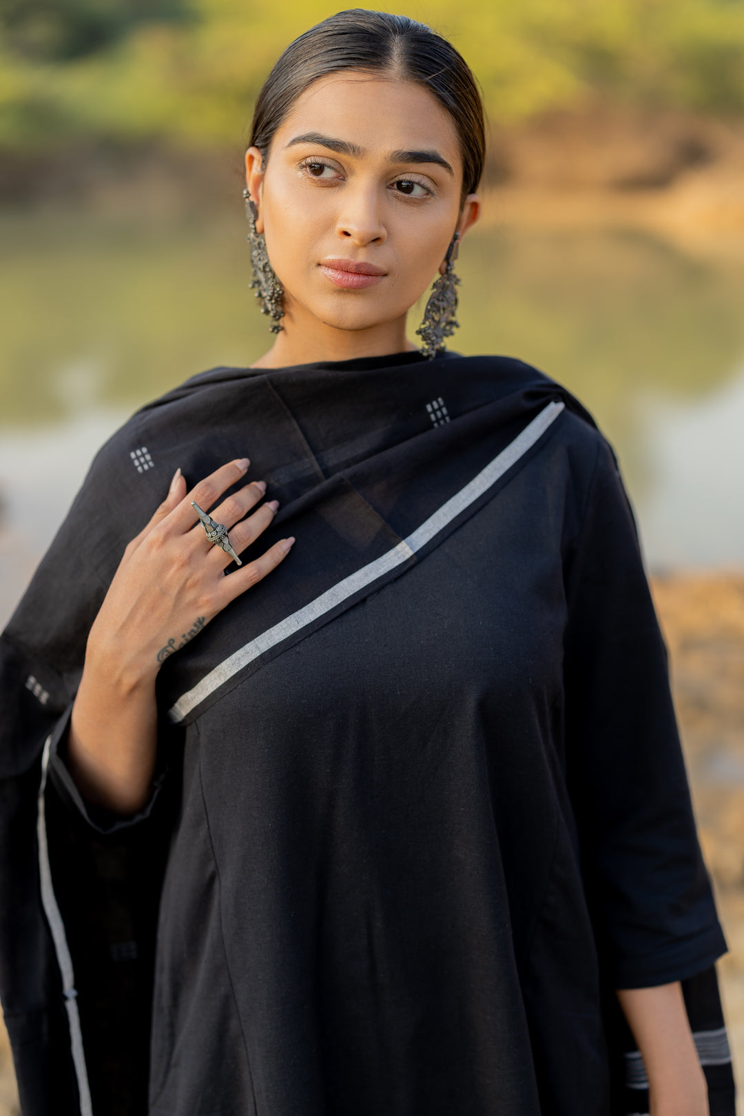 Women's Chanderi Kurti Pant Set with Printed Chanderi Dupatta