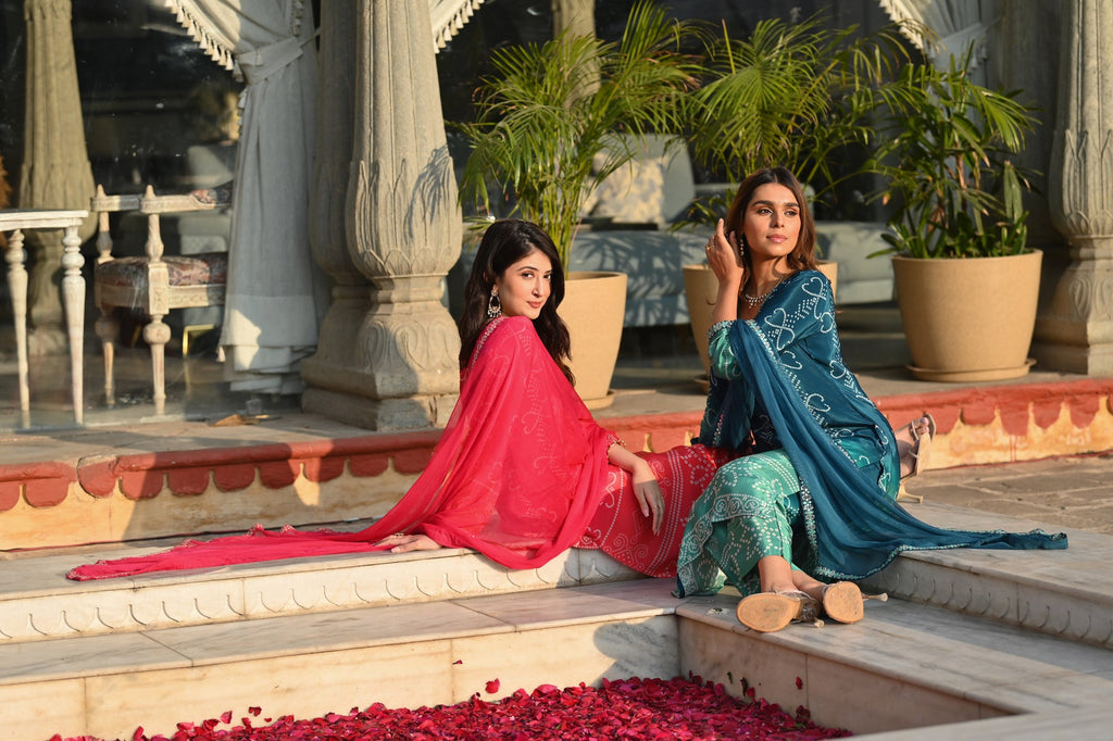 Women's Soft Chinnon Silk Embroidered Kurti Set