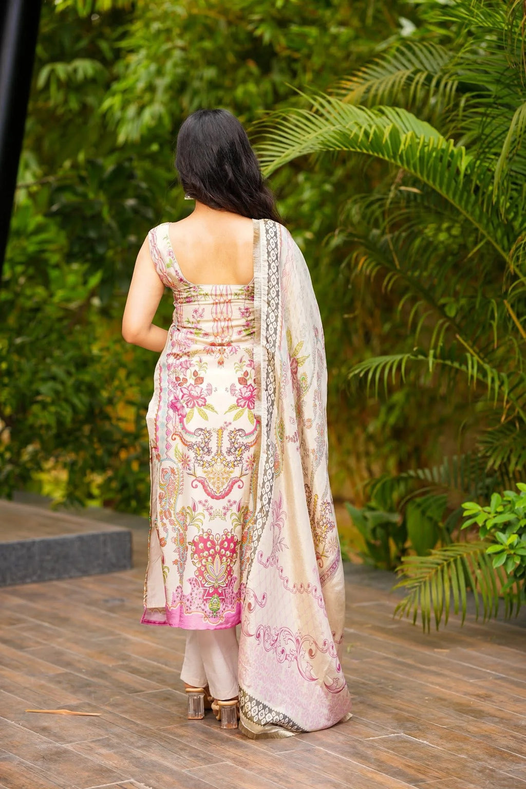 French Crepe Printed Straight Kurta Set