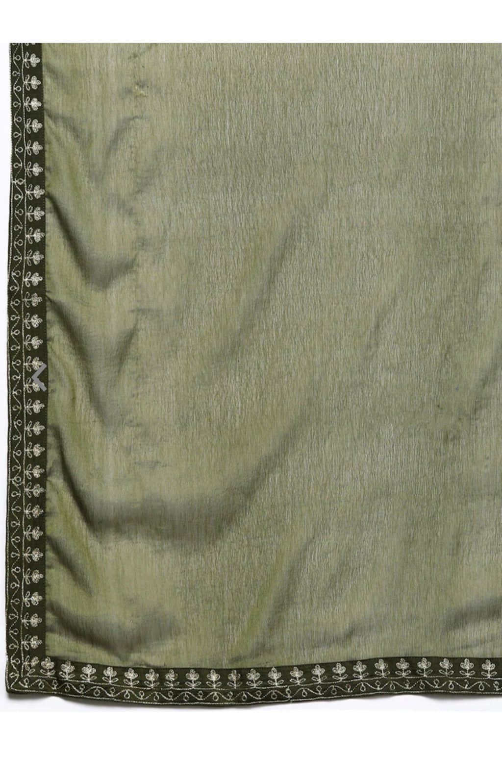 Women's Viscose Chanderi A-Line Kurta Set with V Neck Embroidery