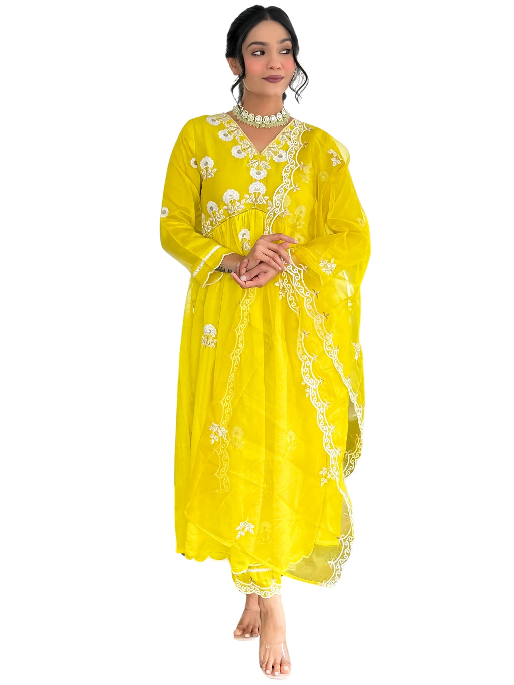 Women's Vichitra Silk Straight Kurta Set with Organza Dupatta