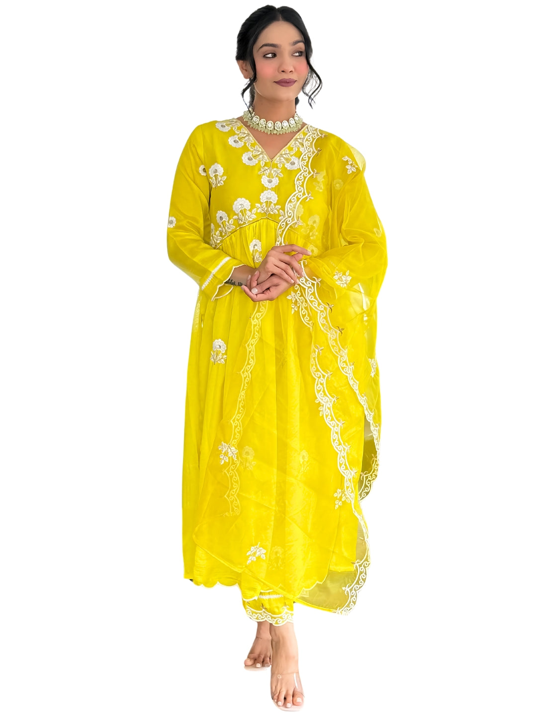 Women's Vichitra Silk Straight Kurta Set with Organza Dupatta