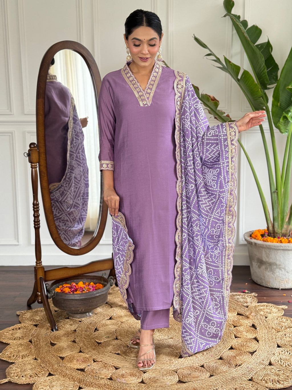 Women's Petrol Viscose Silk Embroidered Straight Kurta with Viscose Silk Pant And Chinon Printed Dupatta Sets