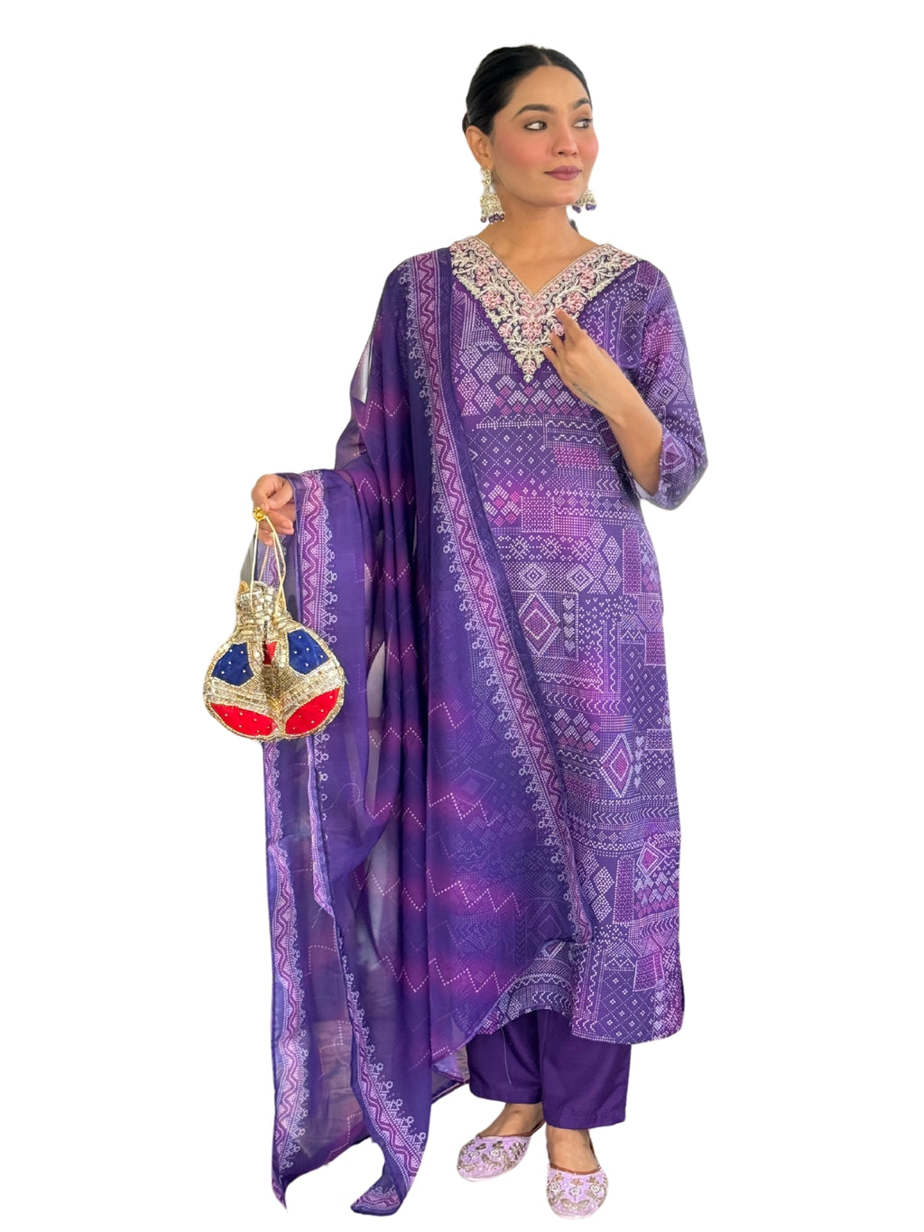 Women's Rayon Embroidered Straight Kurta with Pant And Dupatta Sets