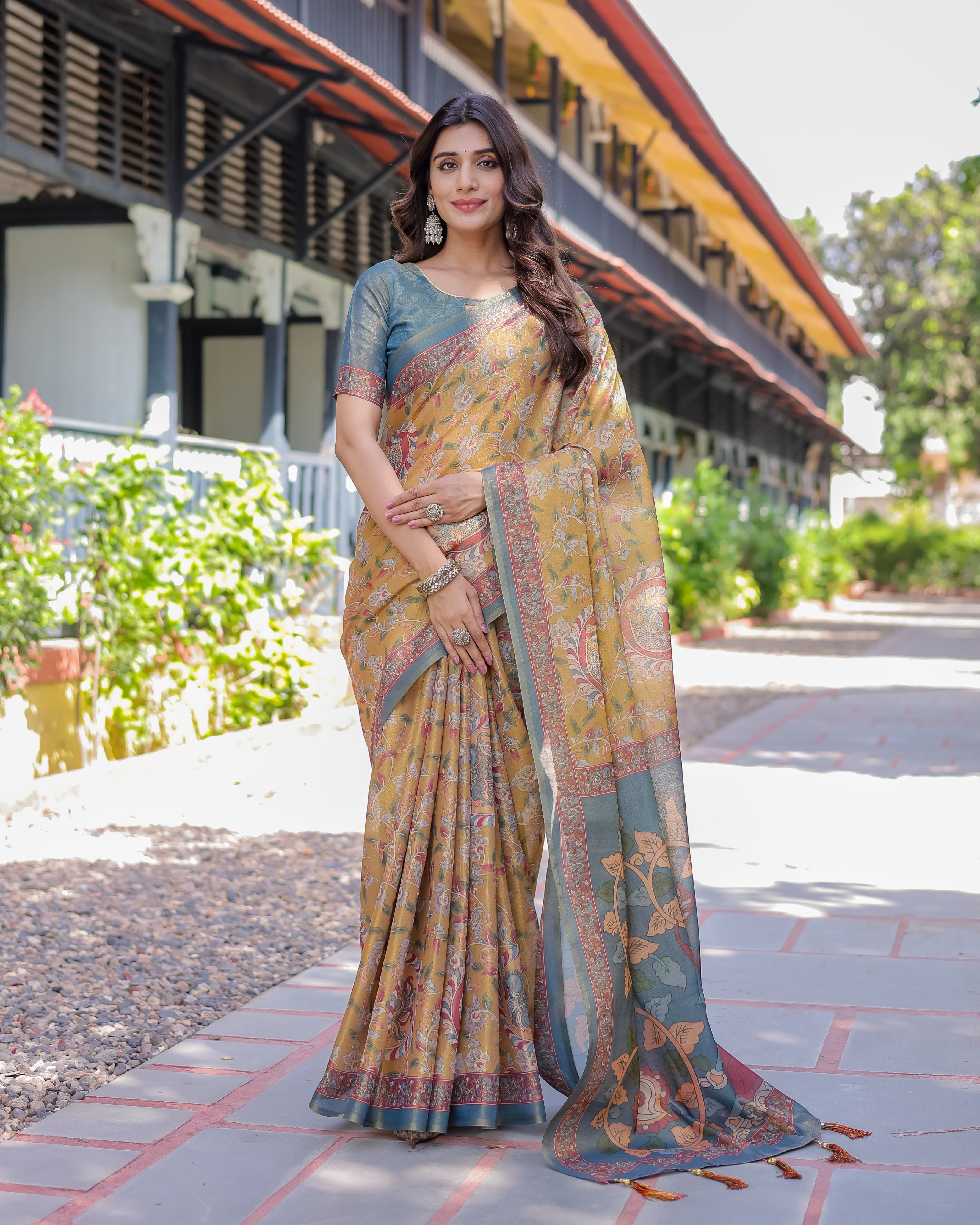 Maroon Handloom Cotton Saree with Intricate Peacock & Floral Art – Contrast Green Pallu