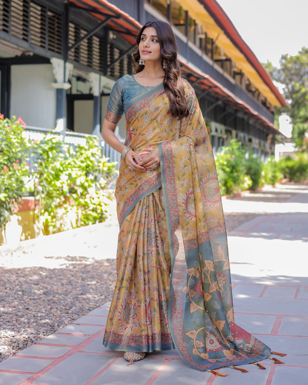 Maroon Handloom Cotton Saree with Intricate Peacock & Floral Art – Contrast Green Pallu