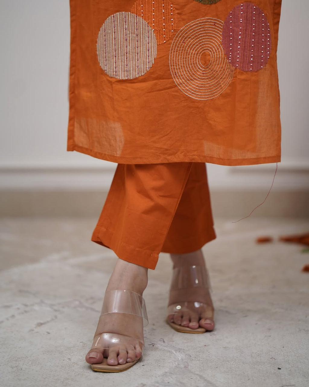 Women's Rayon Slub Kurti Pant Set with Plain Chanderi Dupatta