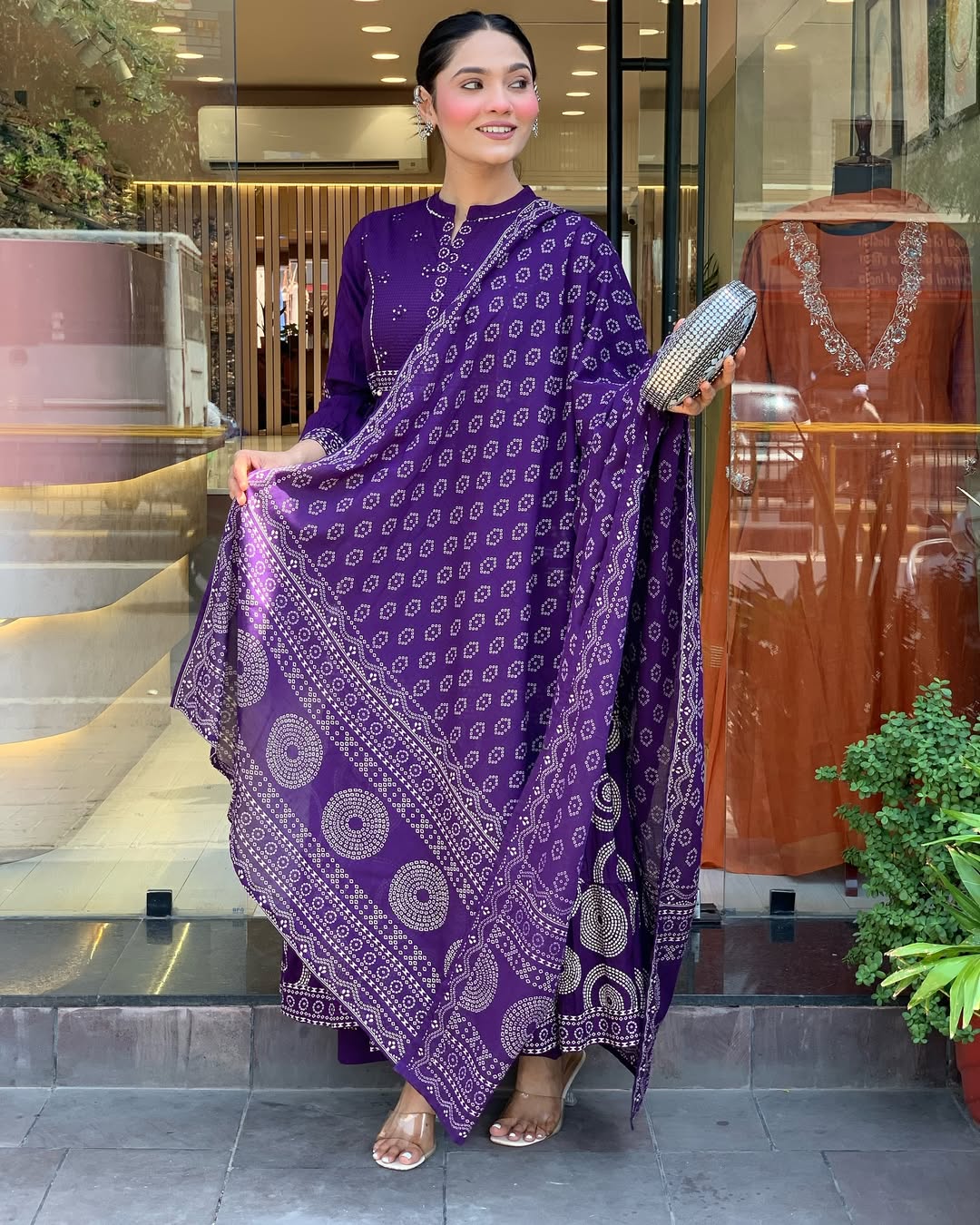 Women's Muslin Cotton Kurti with Hand Printed Tassels & Chanderi Dupatta